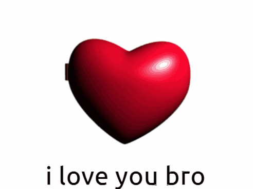 Two Heart Shaped Buttons With The Words I Love You Bro Written Below Them GIF