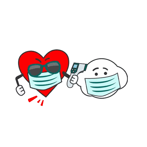 Two Hearts Wearing Masks How Hot Are You