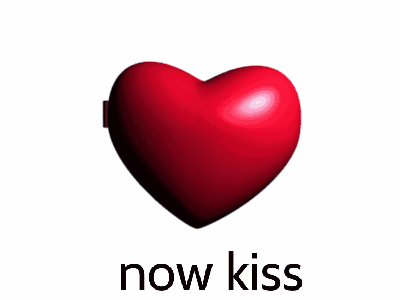 Two Hearts With Girl Saying Now Kiss
