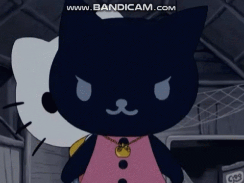 Two Hello Kitty Characters Standing GIF