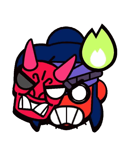Two Horned Faces with Water Drop