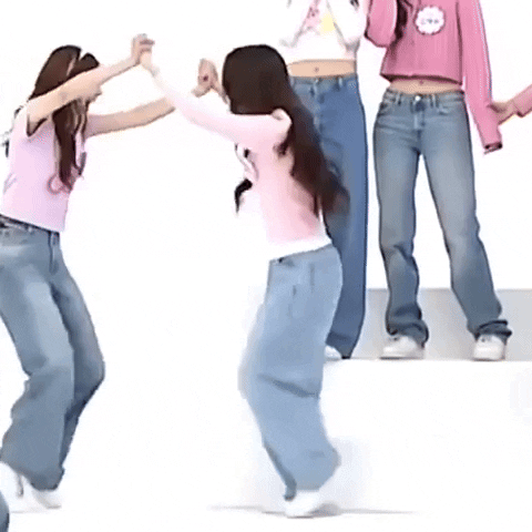 Two Hyper Lady Wearing Pink Clothes GIF