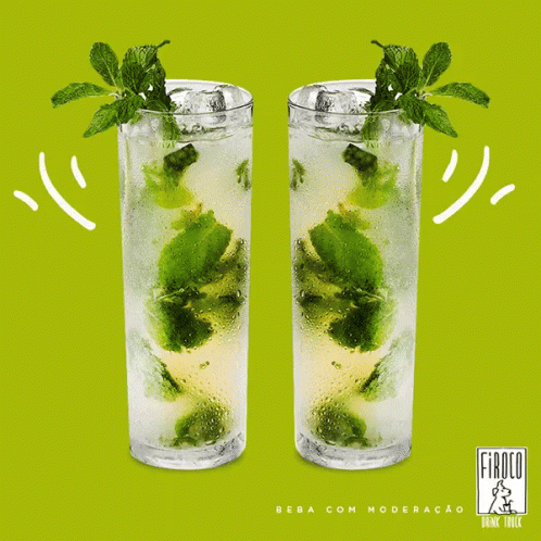 Two Iced Mint Drinks GIF