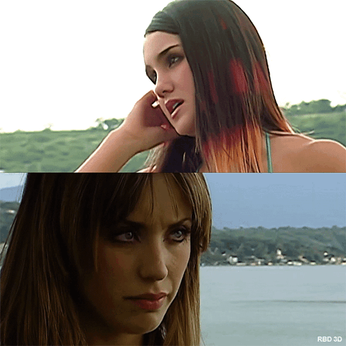 Two Images Of A Woman With Rbd 3D Written On The Bottom Right GIF