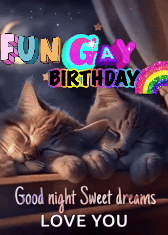 Two Kittens Sleeping On A Window Sill With The Words " Good Night Sweet Dreams Love You " GIF