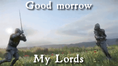 Two Knights Fighting Good Morrow My Lords GIF