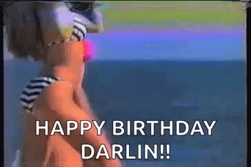 Two Ladies Beach Birthday Wishes For Darlin GIF