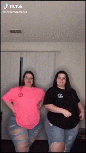 Two Lady Fat People Dances GIF