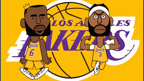 Two Lakers Basketball Players GIF