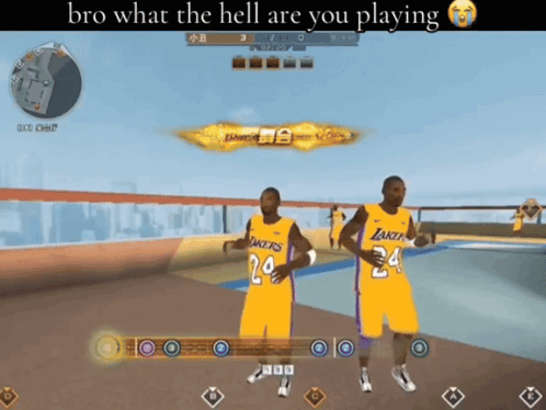 Two Lakers Players Playing Video Game