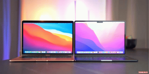 Two Laptops With Word Thinkpads GIF