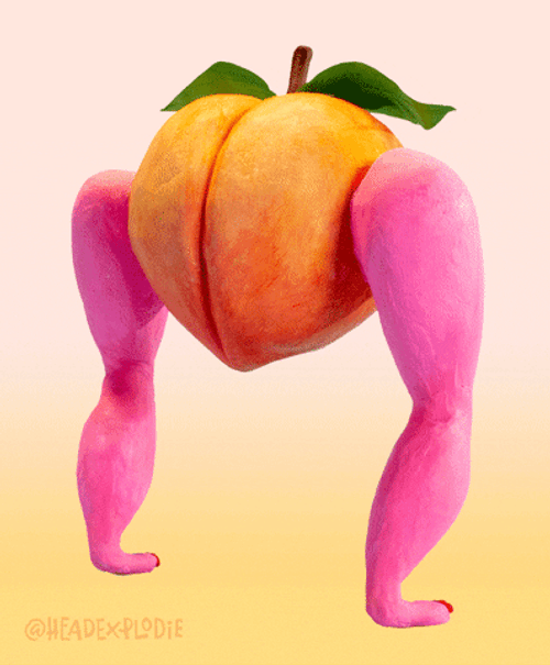 Two- Legged Peach Stop Motion Dancing GIF