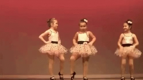 Two Little Girls Dancing In Tutus GIF
