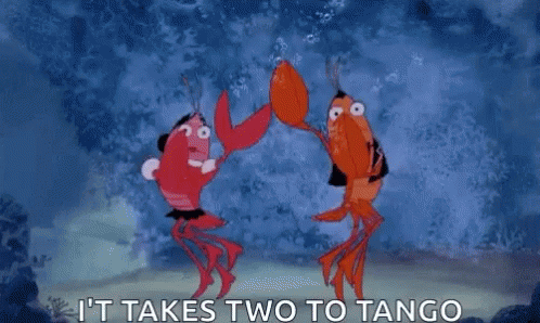 Two Lobsters Dancing It Takes Two to Tango
