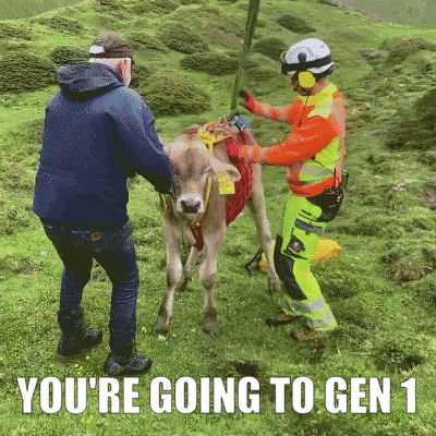 Two Men And A Cow Saying You're Going To Gen 1 GIF