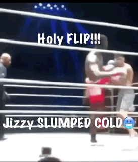 Two Men Are Fighting In A Boxing Ring With A Caption That Says Holy Flip GIF