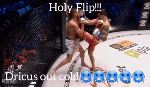 Two Men Are Fighting In A Boxing Ring With The Words Holy Flip Written Above Them GIF