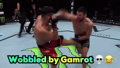 Two Men Are Fighting In A Boxing Ring With The Words Wobbled By Gamrot Above Them GIF