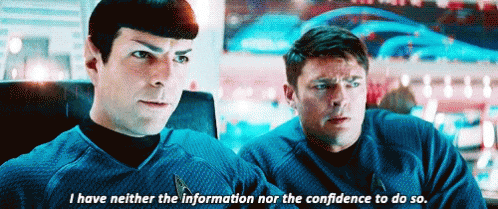 Two Men Are Sitting Next To Each Other And One Of Them Is Saying I Have Neither The Information Nor The Confidence To Do GIF