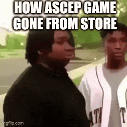 Two Men Are Standing Next To Each Other On A Sidewalk And Talking About How Ascep Game Gone From Store . GIF