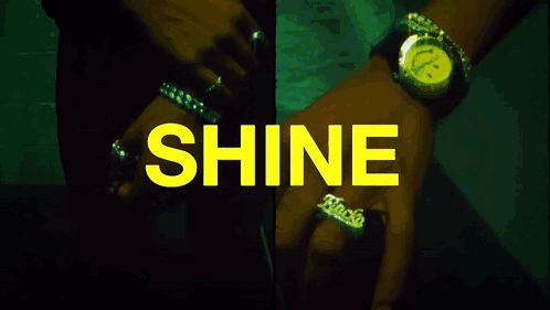 Two Men Are Standing Next To Each Other With Rocky And Skepta Written In Yellow Letters GIF