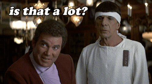 Two Men Are Standing Next To Each Other With The Caption " Is That A Lot " Above Them GIF