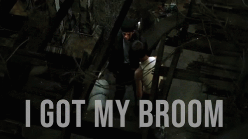 Two Men Are Standing Next To Each Other With The Words Get Off My Lawn GIF