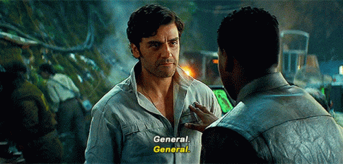 Two Men Are Talking To Each Other And One Of Them Is Saying `` General , General . '' GIF