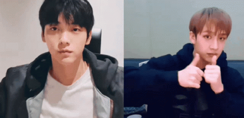Two Men at Microphones, One in Blue Hoodie