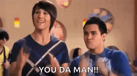 Two Men At Restaurant Saying You Da Man GIF