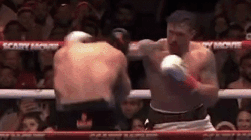 Two Men Boxing In Ring With Scary Mouse Ropes GIF