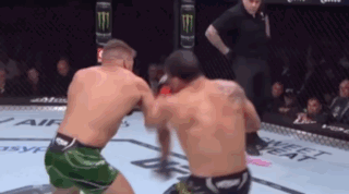 Two Men Boxing One In Green Shorts GIF