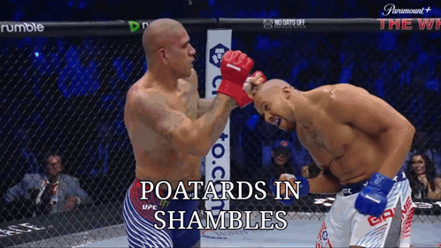 Two Men Boxing Ring Poatards In Shambles