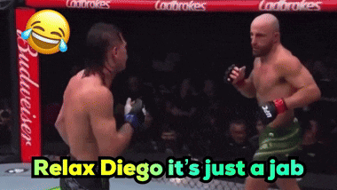 Two Men Boxing Saying Relax Diego It's Just a Jab