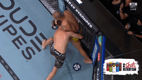 Two Men Boxing With 2 Shots Can