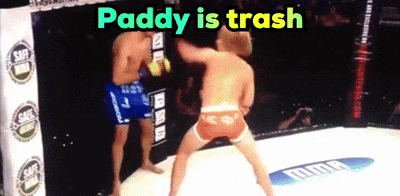 Two Men Boxing with Paddy Is Trash