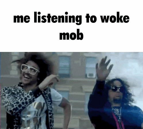 Two Men Dancing at Building Me Listening to Woke Mob