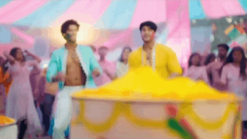 Two Men Dancing at Carnival