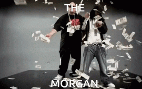 Two Men Dancing In Front Of Money GIF