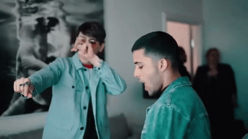 Two Men Dancing in Living Room