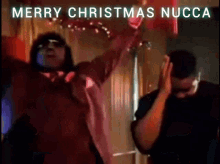 Two Men Dancing Merry Christmas Nucca GIF