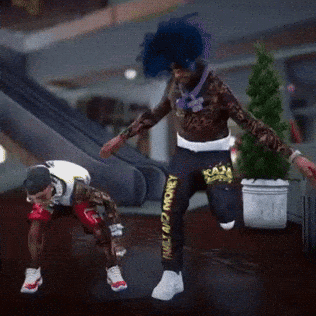 Two Men Dancing One Wearing TMC Money Shirt