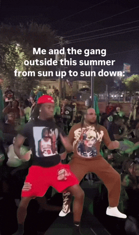 Two Men Dancing With Crowd Me And The Gang GIF