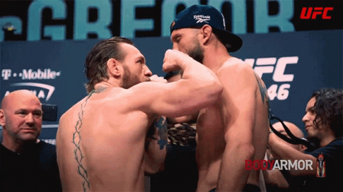 Two Men Facing Each Other in UFC Banner