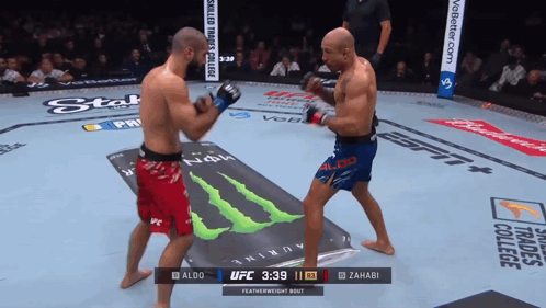 Two Men Fighting In Boxing Ring GIF