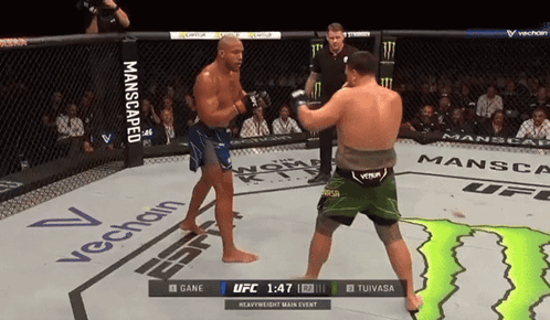 Two Men Fighting In Boxing Ring GIF