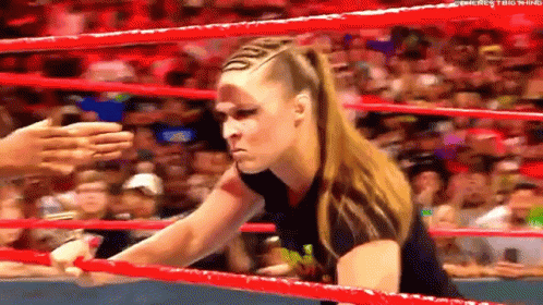 Two Men Fighting In Boxing Ring GIF