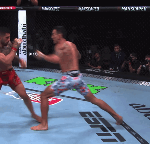 Two Men Fighting In Boxing Ring ESPN GIF