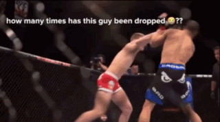 Two Men Fighting In Boxing Ring How Many Times Has This Guy Been Dropped GIF