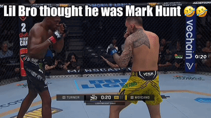 Two Men Fighting In Boxing Ring Lil Bro Thought He Was Mark Hunt GIF